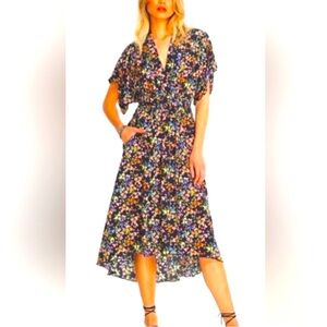 Johnny Was Multicolor Floral Midi Dress ( large but fits like xl )